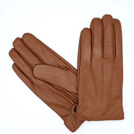 Mens Buttery Soft Leather Gloves / Caramel by Hologramme Paris