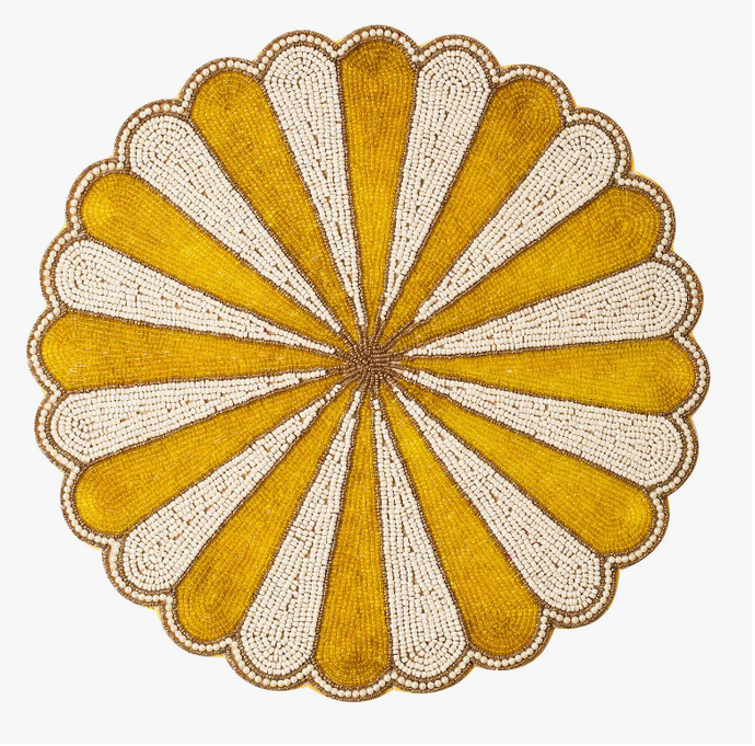 Beaded Placemat By Tiramisu / Yellow