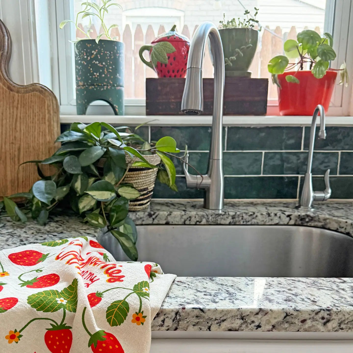Strawberries Dish Towel by The Neighborgoods