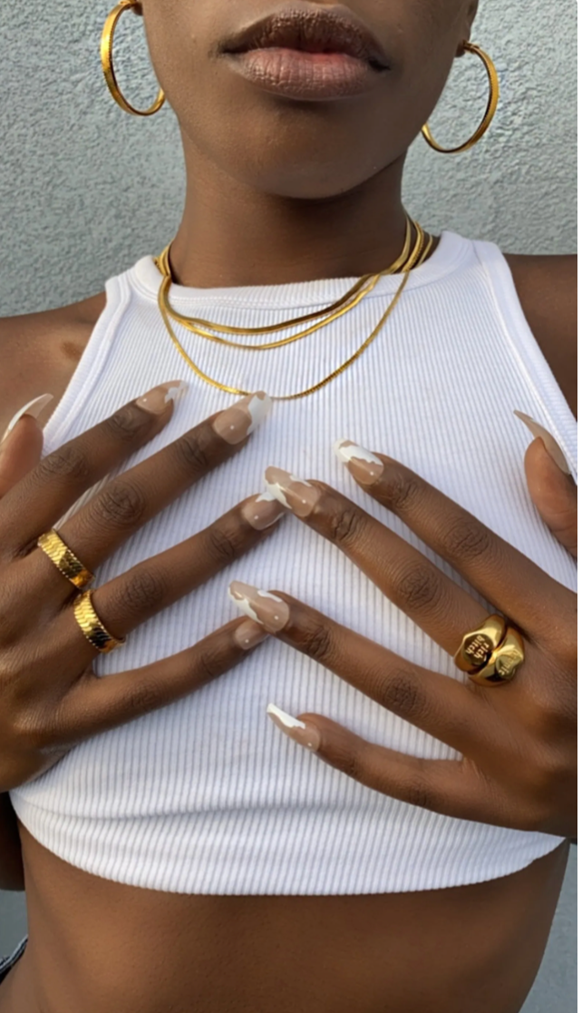 Gold Herringbone Chain Ring by MMNYCStudio