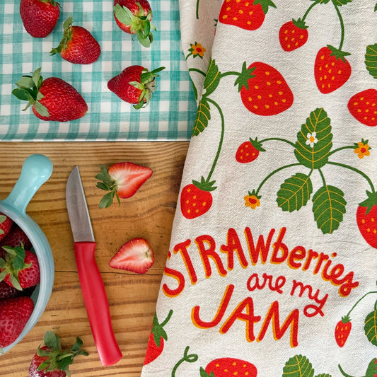 Strawberries Dish Towel by The Neighborgoods