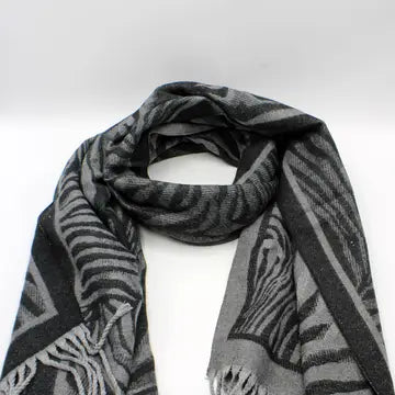 Cashmere Sensation Scarf / Black Animal Print by Hologramme Paris