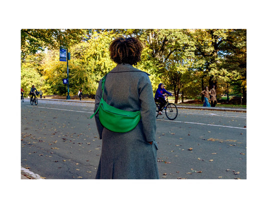 Sling Bag / Green Leather by Katerina NYC