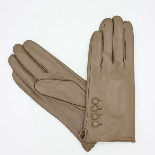 Buttery Soft Leather Gloves / Taupe by Hologramme Paris