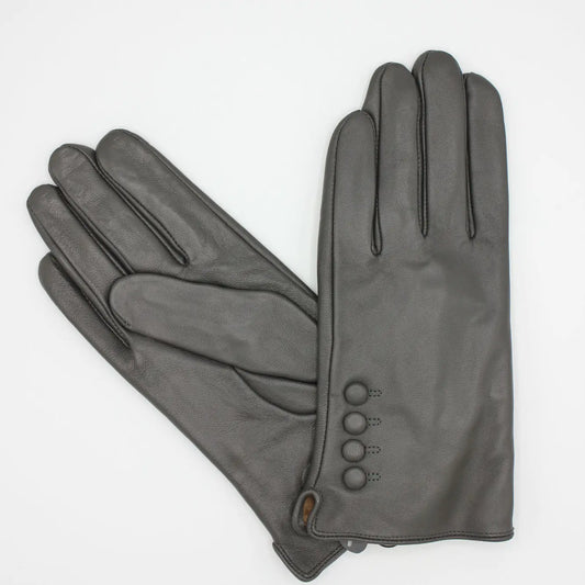 Buttery Soft Leather Gloves / Grey by Hologramme Paris