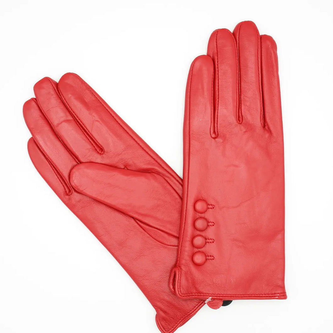 Women's Leather Gloves / Red