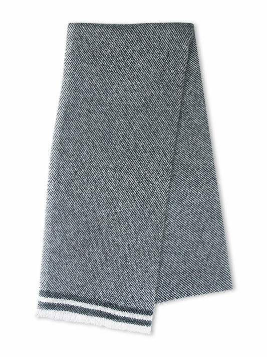 CASHMERE TWILL SCARF / BLACK & WHITE by Tweedles