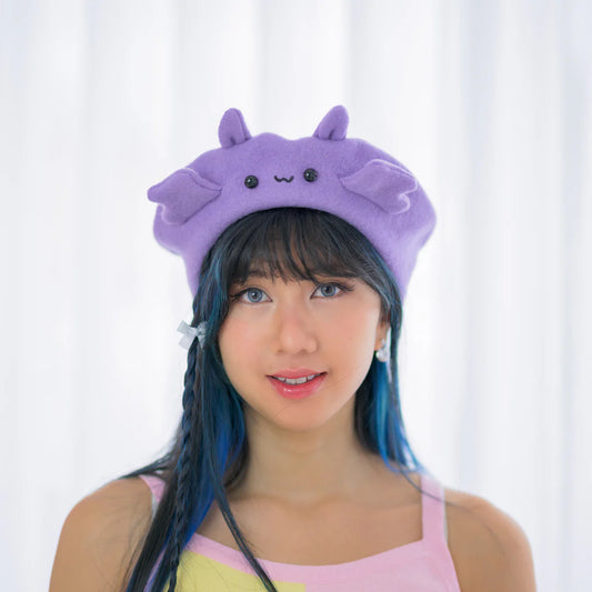 Bat Beret / Lavender by Mint & Apple