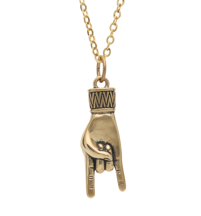 Hand Horn Charm Necklace by LHN Jewelry