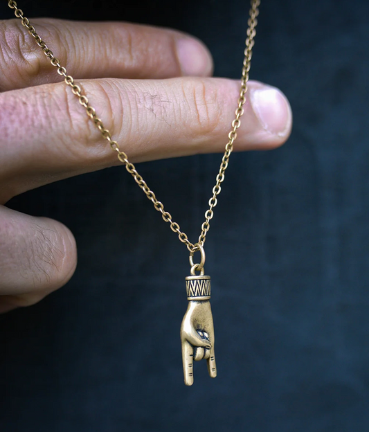 Hand Horn Charm Necklace by LHN Jewelry