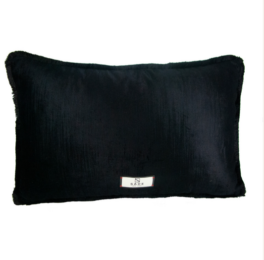 EYE AND STARS EMBROIDERED VELVET PILLOW