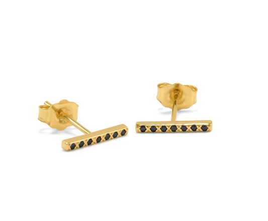 Classic Diamond Bar Studs by Katherine Lincoln Jewelry