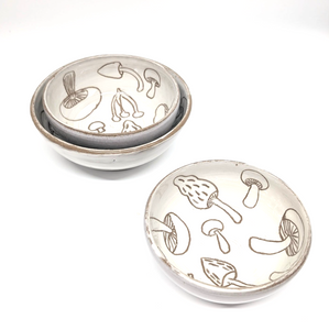 Set of Mushroom Bowls / Sheila Ross Art