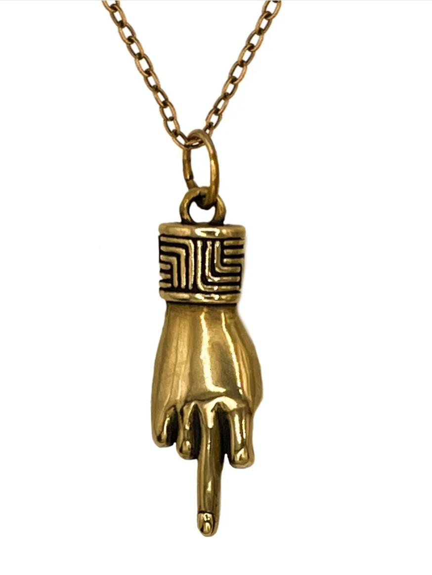 Middle Finger Charm Necklace by LHN Jewelry
