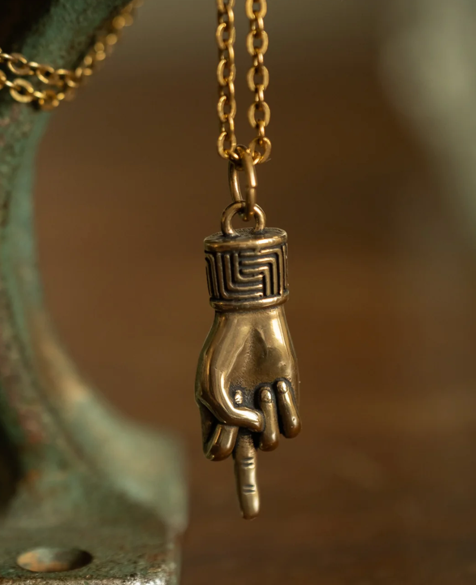 Middle Finger Charm Necklace by LHN Jewelry
