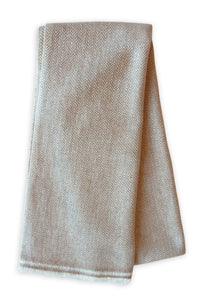 CASHMERE/MERINO WOOL SCARF / TAN & WHITE by Tweedles