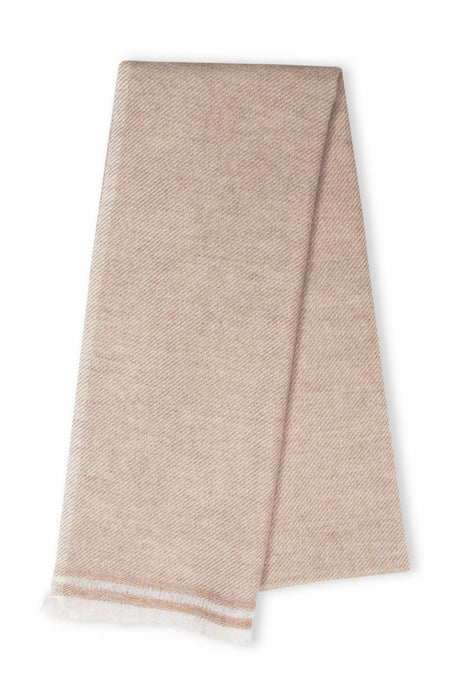 CASHMERE TWILL SCARF / TAN & CREAM by Tweedles