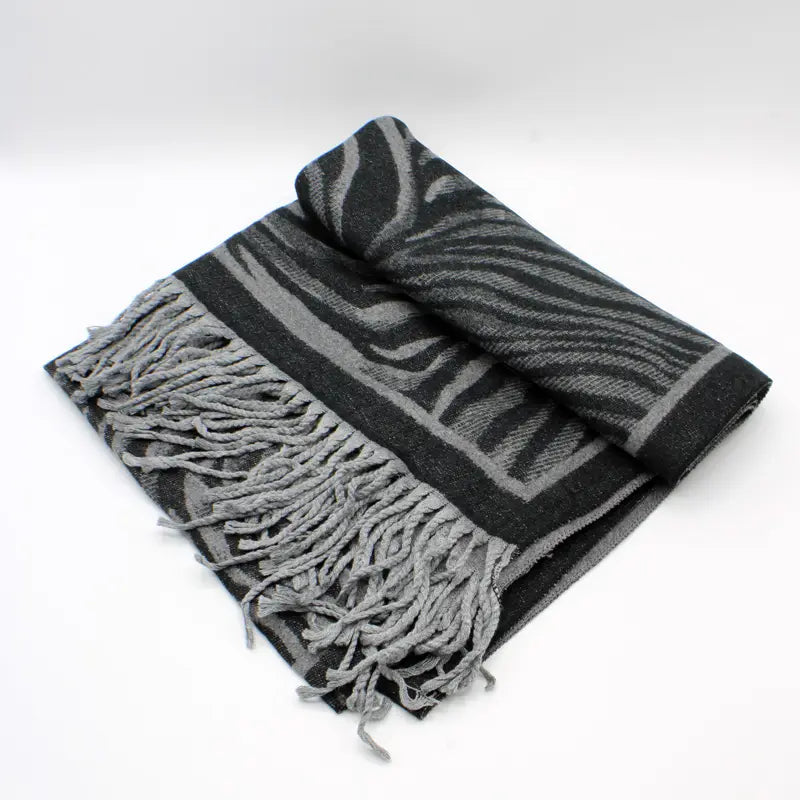 Cashmere Sensation Scarf / Black Animal Print by Hologramme Paris