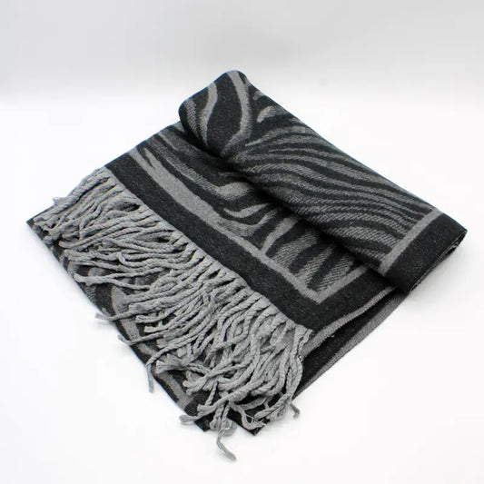 Cashmere Sensation Scarf / Black Animal Print by Hologramme Paris