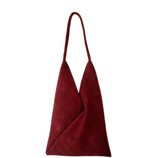 Suede Bento Bag / Bordeaux/  by Katerina NYC