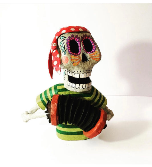 Pirate Sugar-Skull Accordion Player by Gran Guignol
