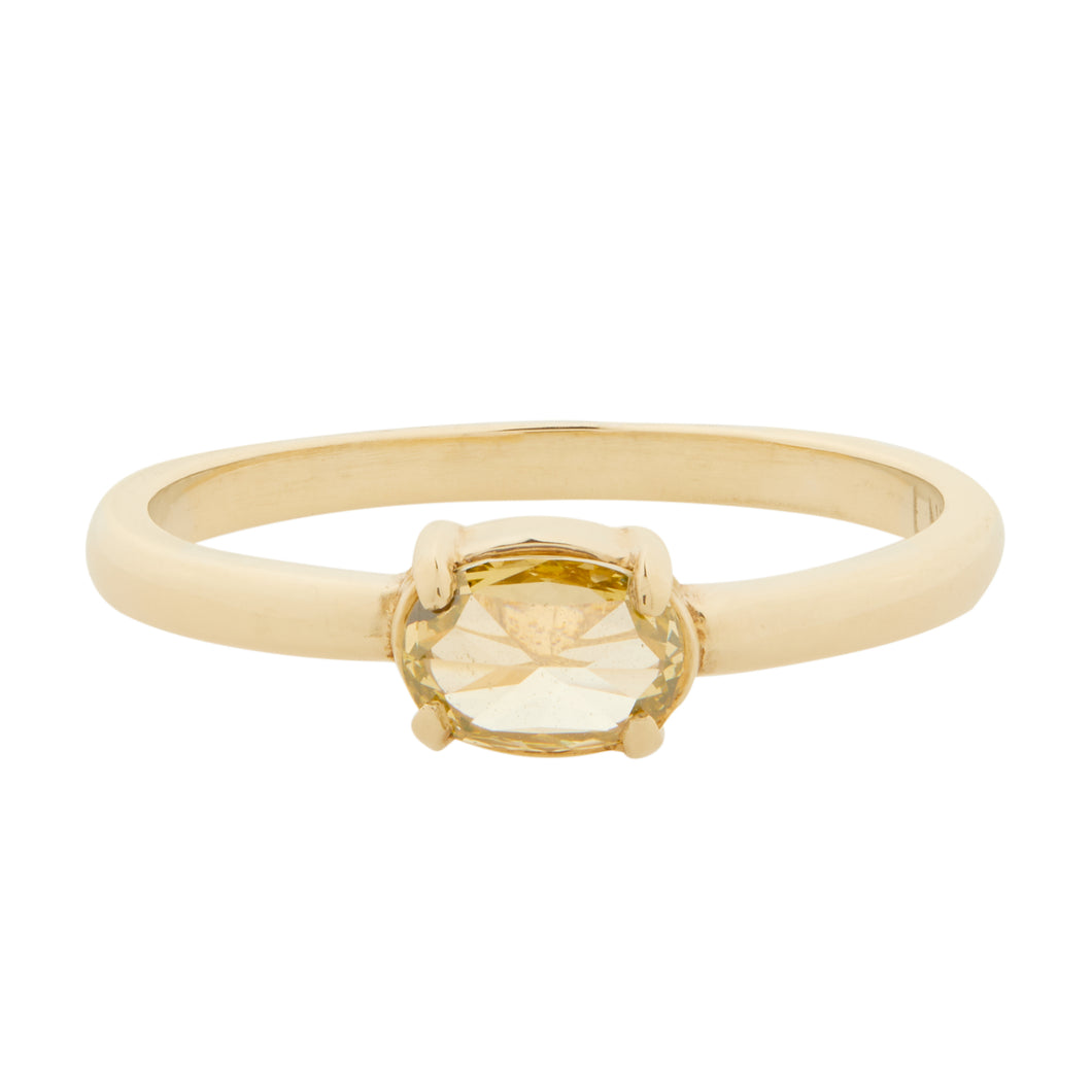 0.50 ct Olive Rose Cut Diamond Ring
