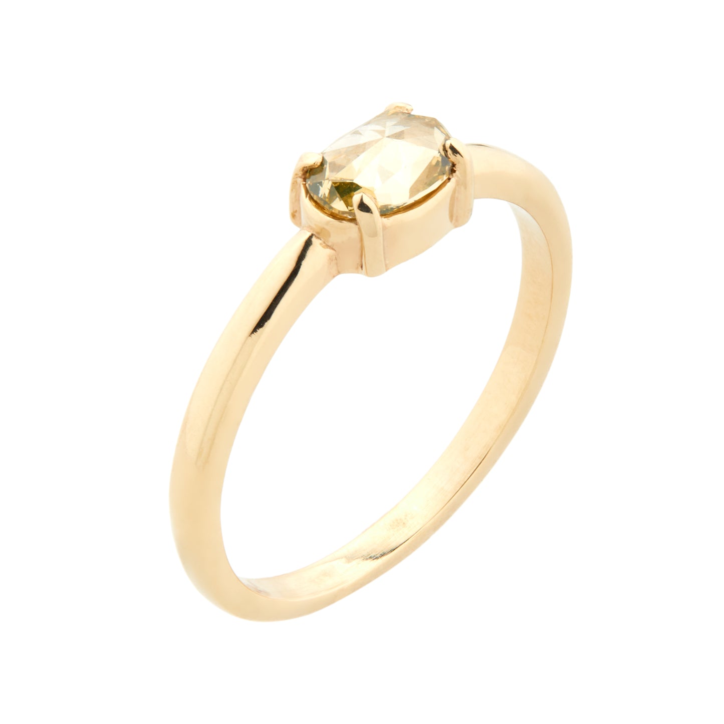 0.50 ct & 14k Gold Olive Rose Cut Diamond Ring - LHN Jewelry