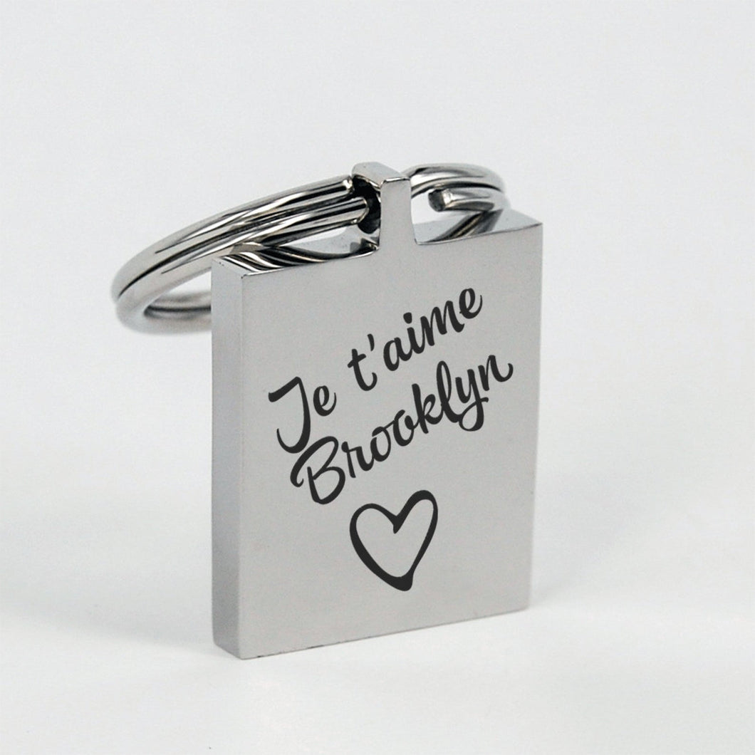 Je t'aime Brooklyn Keychain by Lady JC Muses Designs