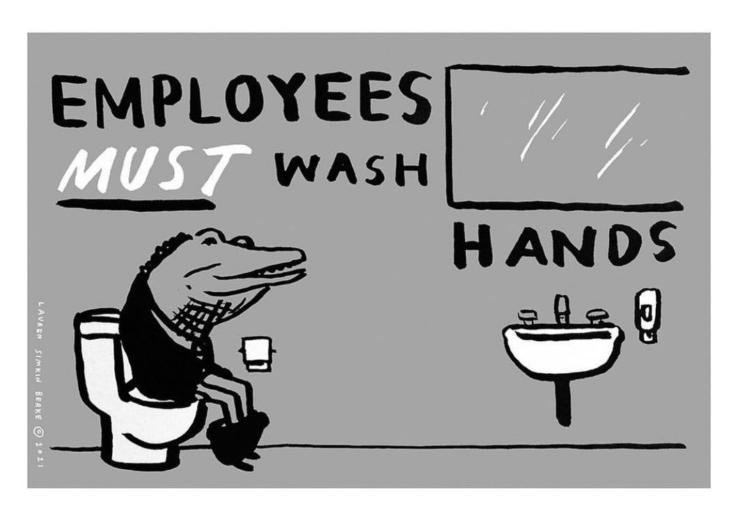 Wash Hands Sign by Lauren Simkin Berke